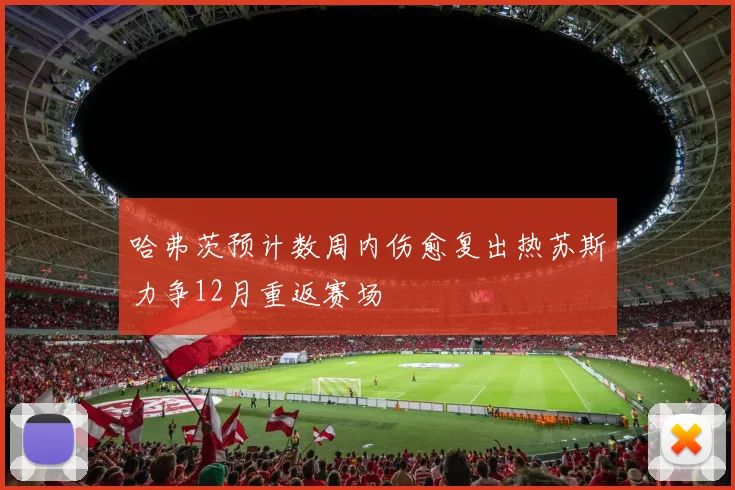 哈弗茨预计数周内伤愈复出热苏斯力争12月重返赛场